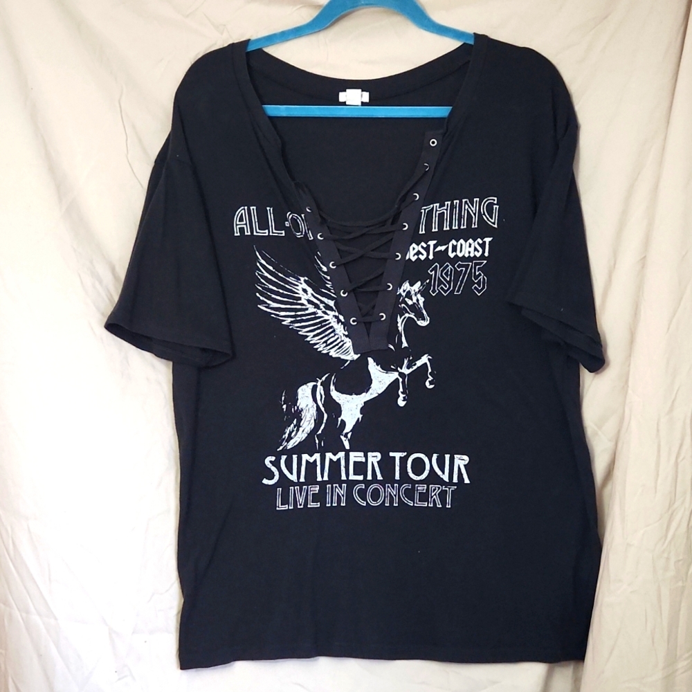 Garage Lace Front Band Tshirt